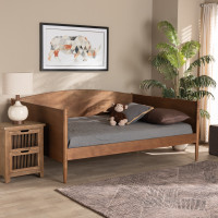 Baxton Studio MG0016-Walnut-Daybed-Full Baxton Studio Veles Mid-Century Modern Ash Walnut Finished Wood Full Size Daybed